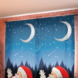 THEYAYACAFE Red & White Set of 2 Door Curtain image 3