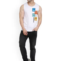 SLOWLORIS Men Pack Of 2 Printed Round Neck Gym Vests image 2