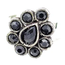 Yash Jewels Emporiums Silver-Plated & Stone-Studded Adjustable Finger Ring-picture-26