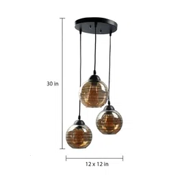 KINIS Brown & Black Glass Spherical Shaped Ceiling Lamp image 3