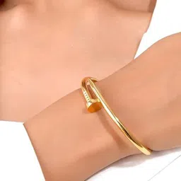 DIVASTRI Gold-Plated Stainless Steel Kada Bracelet image 5
