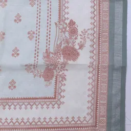 Meena Bazaar Floral Printed Linen Unstitched Dress Material image 4