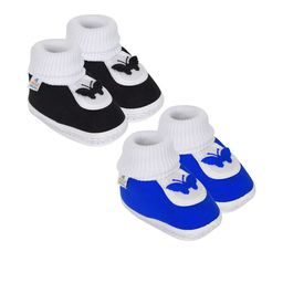 NESKA MODA Kids-Unisex Blue Cotton Booties-picture-31