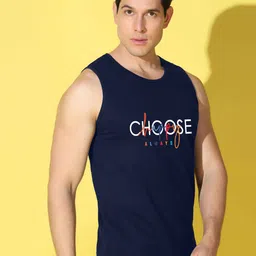 SLOWLORIS Pack Of 2 Men Printed Bio-Wash Combed Cotton Innerwear Vest image 3