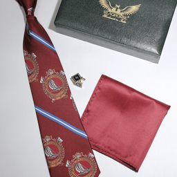 BLAQHORSE Men Geometric Patterned 3-Fold Tie Cufflink & Pocket Square Accessory Gift Set-picture-2