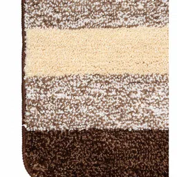 Saral Home Soft Microfiber Anti-Skid Bath Mat Pack of 2 -Brown Cream image 4