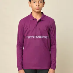 Technosport Boys Printed Polo Collar Pockets Slim Fit T-shirt-image-91