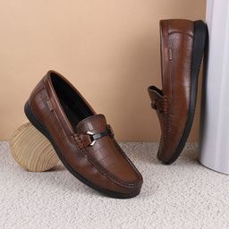 Mochi Men Textured Leather Formal Loafers-picture-29