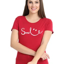 ROARERS Women Typography Printed Slim Fit T-shirt-image-13
