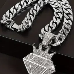 KRENOZ Silver-Plated Contemporary Pendants with Chains image 1