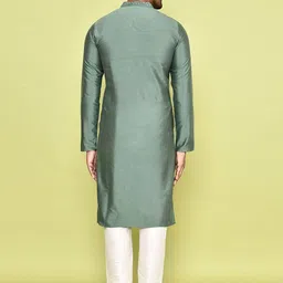 Arihant Rai Sinha Men Embroidered Regular Mirror Work Kurta with Trousers image 4