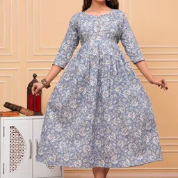 Style Heaven Floral Printed Gotta Patti Cotton Maternity Angrakha Kurti-picture-21