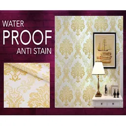 SEKHMET Beige Coloured & White Printed Self Adhesive Waterproof Wallpaper-image-97