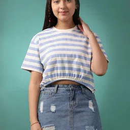 Lil Tomatoes Striped Cotton Crop Top-picture-34