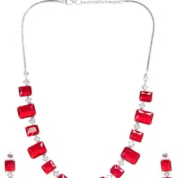 Zoey Silver-Plated American Diamond-Studded Jewellery Set image 2