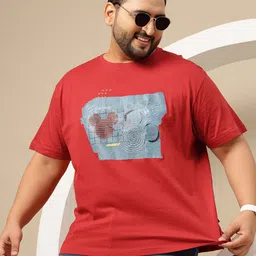 Sztori Plus Size Mickey Mouse Print Drop-Sleeves Pure Cotton T-shirt-picture-15