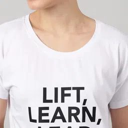 MKH Women Typography Printed Dri-FIT T-shirt image 4