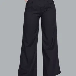 DIVISIVE Women Relaxed Straight Fit Mid-Rise Flared Regular Trousers-image-2