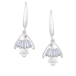 Jazz and Sizzle Rhodium-Plated Crystals Studded Animal Shaped Drop Earrings image 4