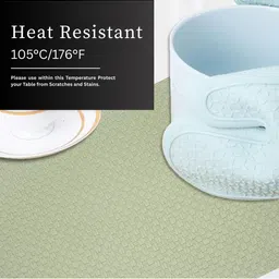LUXEHOME INTERNATIONAL Green 6 Pieces Textured Anti Skid Table Placemats image 2