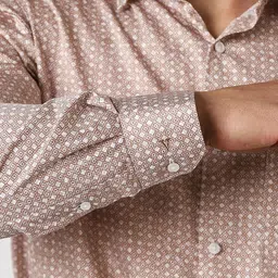 Van Heusen Men Geometric Printed Spread Collar Pure Cotton Formal Shirt image 3