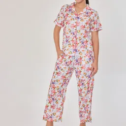 Urban Sundari Women Floral Printed Pure Cotton Night suit-picture-40