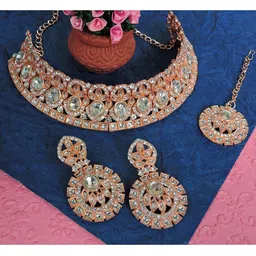 Anouk Rose Gold-Plated Stones-Studded Jewellery Set-picture-18