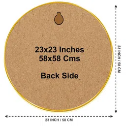 Livin'luxe Blue & Orange MDF Mountain Living Room Large Round Wall Art 23" x 23" image 2