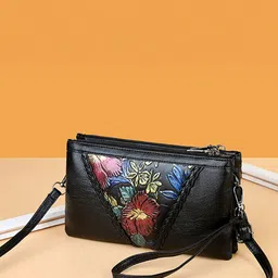 MOMISY Floral Printed Structured Sling Bag-image-0