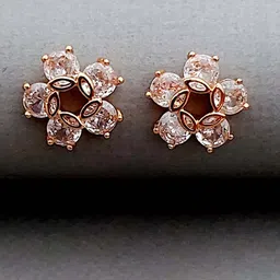 MEIRA JEWELLERY Gold-Plated Artificial Stones Studded Contemporary Studs-picture-14