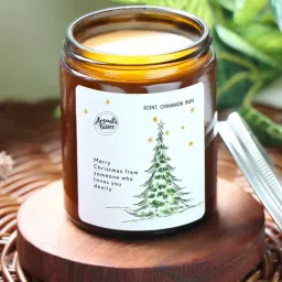 aromatic fables Spiced Cinnamon Holiday Candle A Festive Fragrance for Christmas image 1