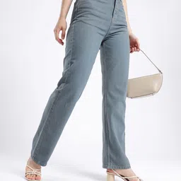 glitchez Women Stretchable Relaxed Straight Light Fade Jeans-image-69