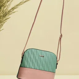 Exotic Colourblocked Structured Sling Bag image 1