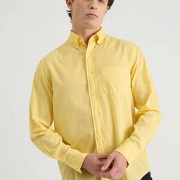 GANT Men Button-Down Collar Solid Cotton Casual Shirt-picture-36
