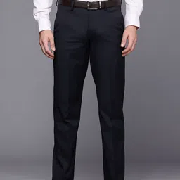 Louis Philippe Men Checked Formal Trousers image 2