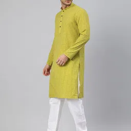 Manthan Men Striped Pure Cotton Kurta image 3