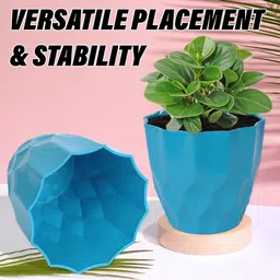 Kuber Industries Green 5 Pcs Textured Flower Pot image 4