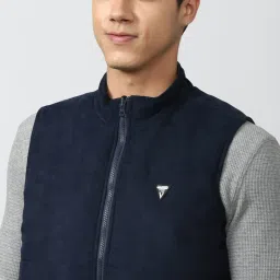 Van Heusen Denim Labs Navy Blue & Grey Regular Fit Reversible Jacket image 4