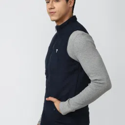 Van Heusen Denim Labs Navy Blue & Grey Regular Fit Reversible Jacket image 3