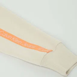 Calvin Klein Jeans Classic Beige Regular Fit Printed Hooded Sweatshirt image 4