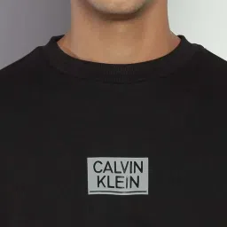 Calvin Klein Jeans Black Cotton Regular Fit Sweatshirt image 4