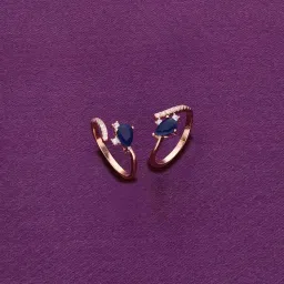 Kai Jewel Sterling Silver Rose Gold Blue Trendy Silver Toe Ring image 2