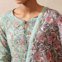 Folksong by W Green Cotton Printed Dupatta image 4