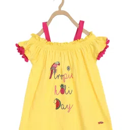 Blue Giraffe Kids Yellow Printed Top image 1
