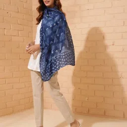 Fabindia Blue Printed Stole image 2