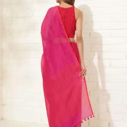 Fabindia Pink Woven Pattern Saree image 2
