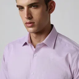 Van Heusen Lavender Cotton Regular Fit Shirt image 4