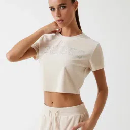 Guess Nude Stone WoBrand Logo Round Neck Short Sleeves T-shirt image 3