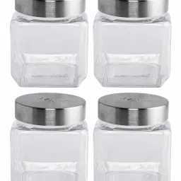 ROXX Transparent Glass Storage Jars (450 ml) - Set of 4 image 2