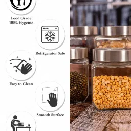 ROXX Transparent Glass Storage Jars (450 ml) - Set of 4 image 5